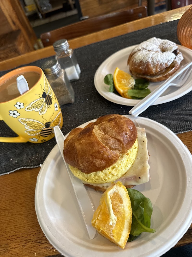 Egg croissant sandwich at Folks Café